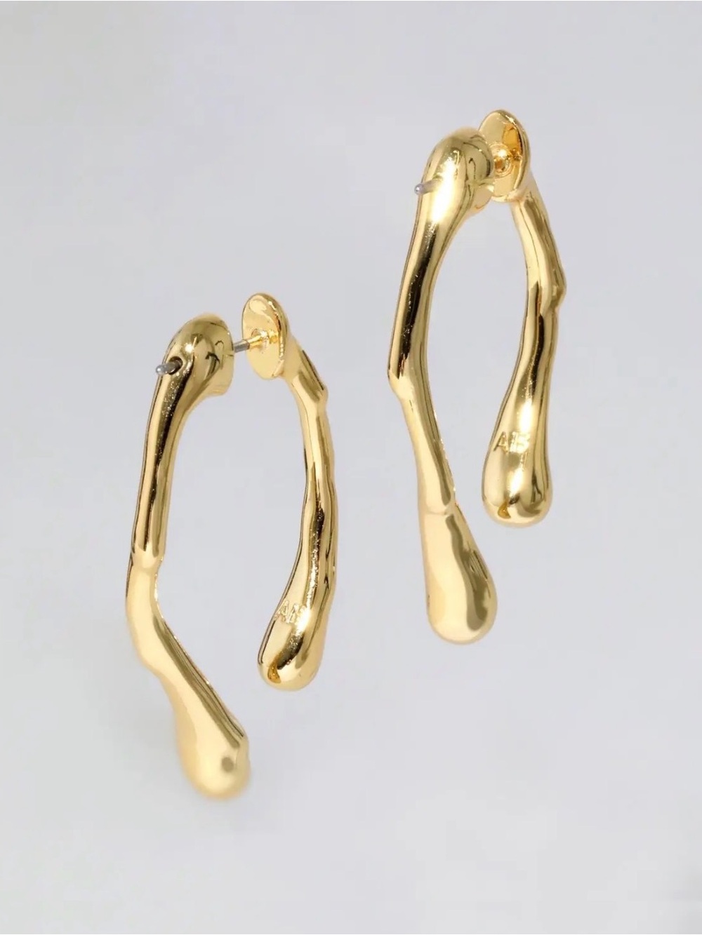 NEW Alexis Bittar Drippy Front Back Post Earrings Gold JL17
